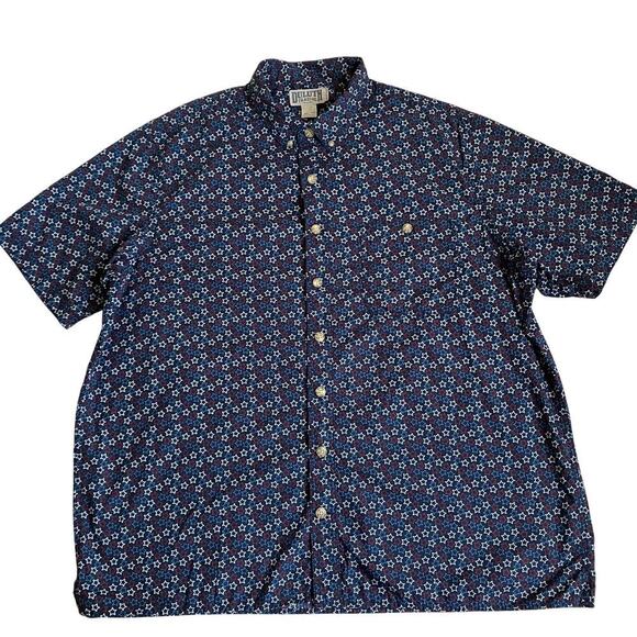 Duluth & Lands’ End Budle of Two Button Down Shirts Navy Paisley /Star Print 2XL - Picture 6 of 16